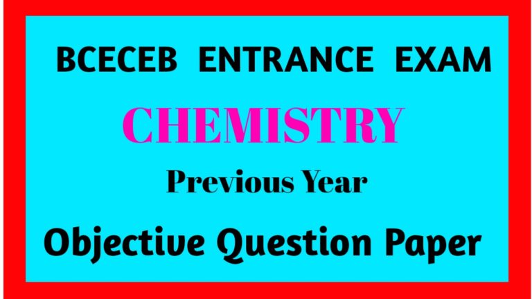 BCECEB Chemistry Previous Objective Question paper pdf download